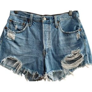 Levi's 501 90's Vintage Cutoff Denim Jean‎ Shorts Button Fly Y2K High Rise